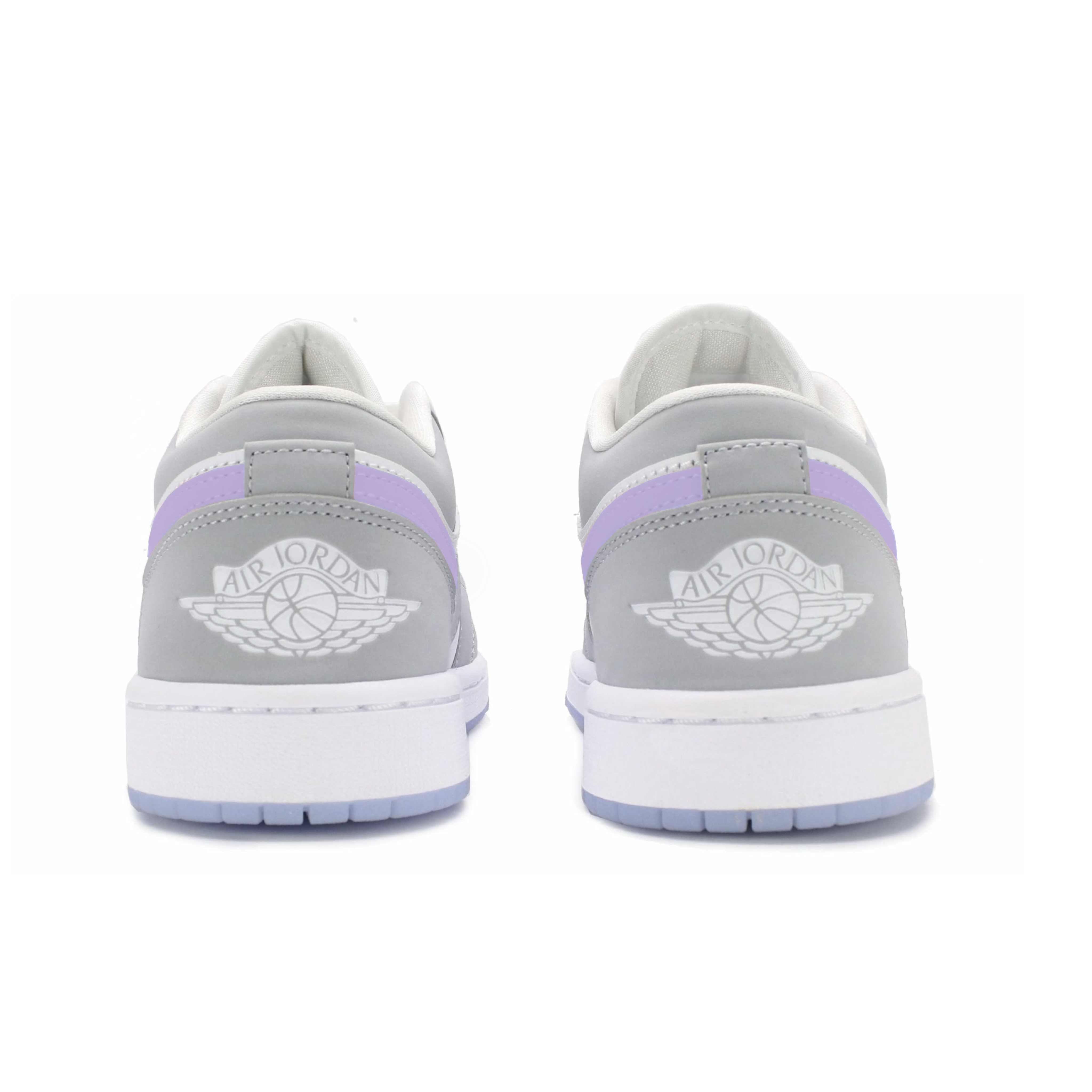 Jordan Air Jordan 1 Slip Resistant Abrasion Resistant Low top Vintage Basketball Shoes Women’s White Purple