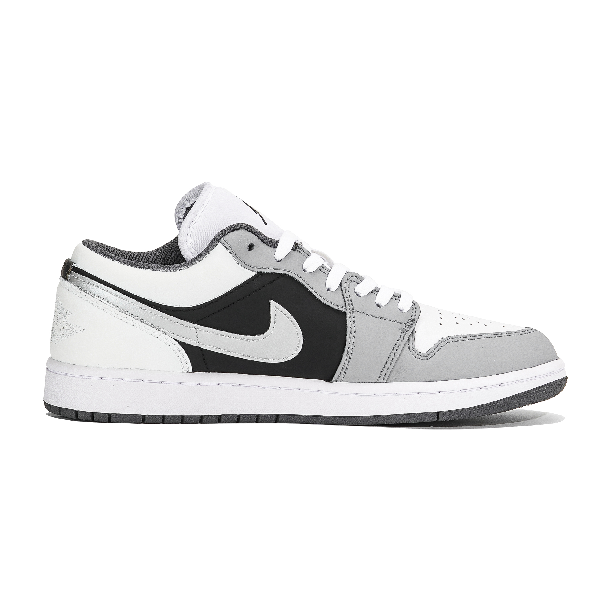 Jordan Air Jordan 1 Slip Resistant Abrasion Resistant Low top Vintage Basketball Shoes Unisex White Gray Black