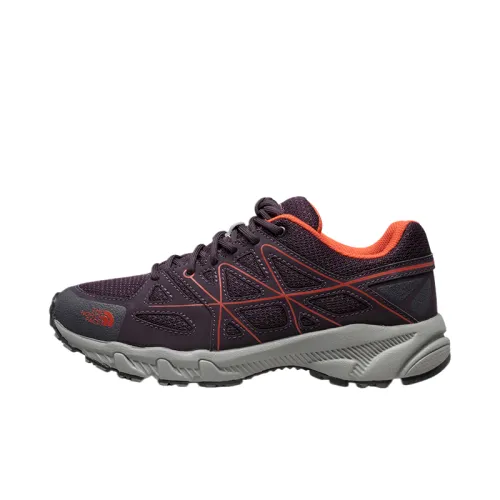 THE NORTH FACE Mesh, Artificial Leather Slip Resistant Grip Breathable Low top Hiking Shoes Women's Brown Red