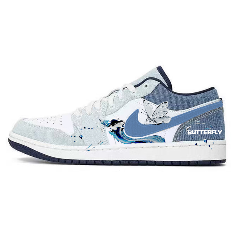 Jordan Air Jordan 1 Vintage Basketball Shoes Men’s Low Top White/Blue