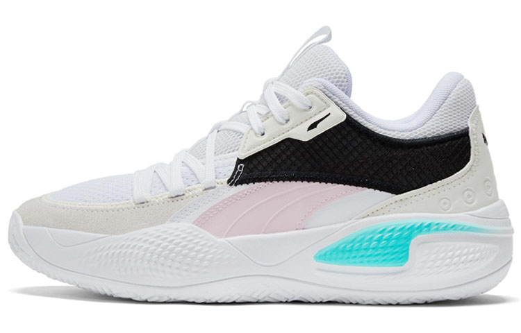 PUMA Puma Court Rider 1.0 \"Summer Days\" Fashionable and comfortable, shock-absorbing and wear-resistant, low-top, practical basketball shoes, same style for men and women, white, black and pink