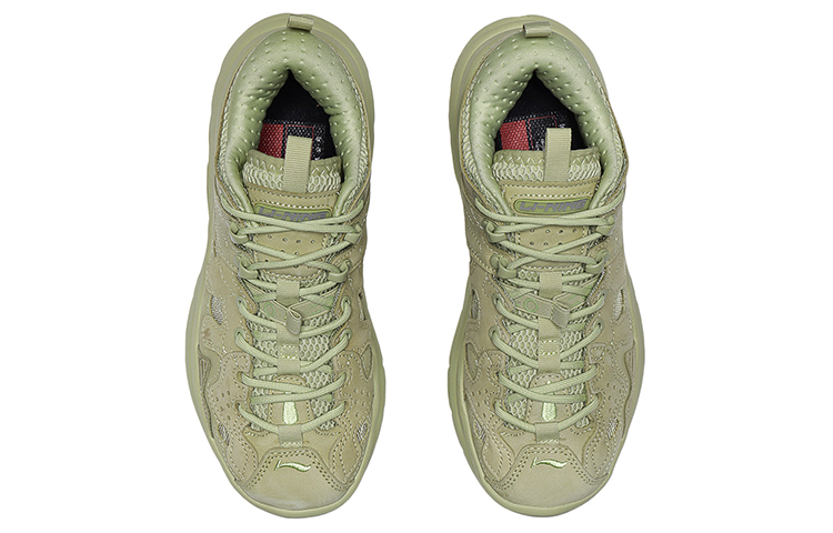 Li Ning Vintage Basketball Shoes Women’s Low Top Earth Gray Green