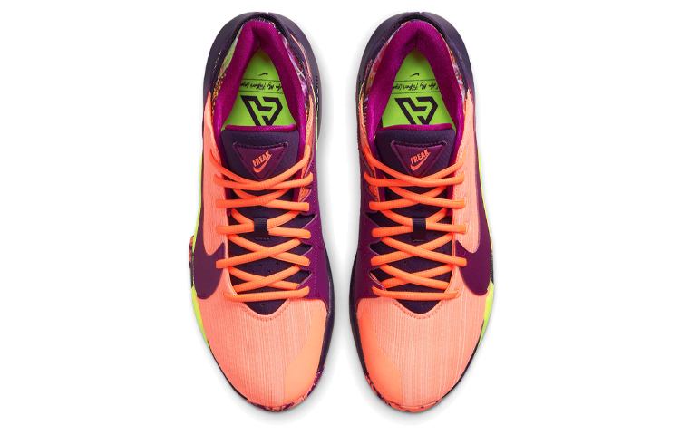Мужские кроссовки Nike Freak 2 (оранжевый / фиолетовый) — фото 4