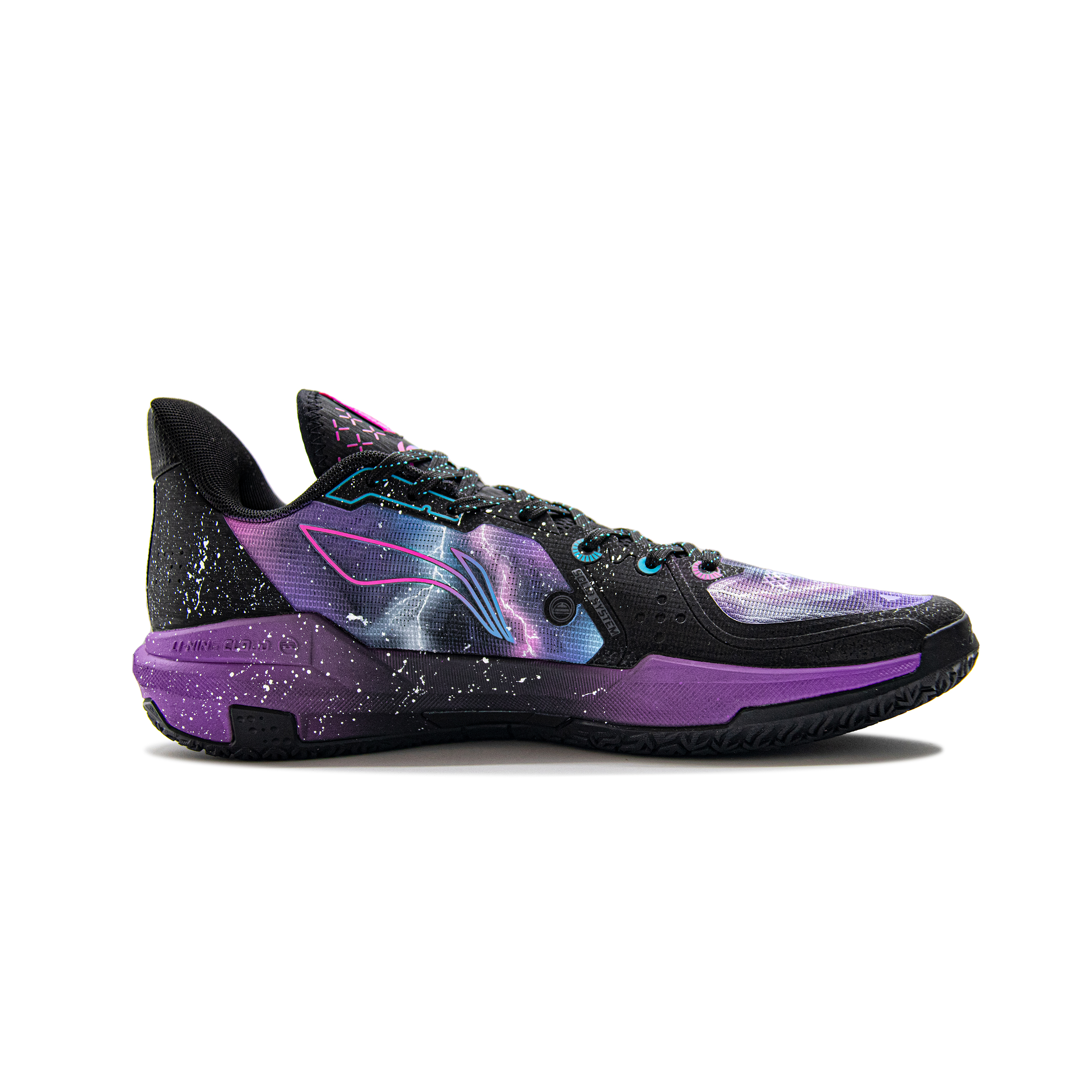 Li Ning Light Speed 3 Cushioning Slip Resistant Rebound Low top Basketball Shoes Men’s Black Purple