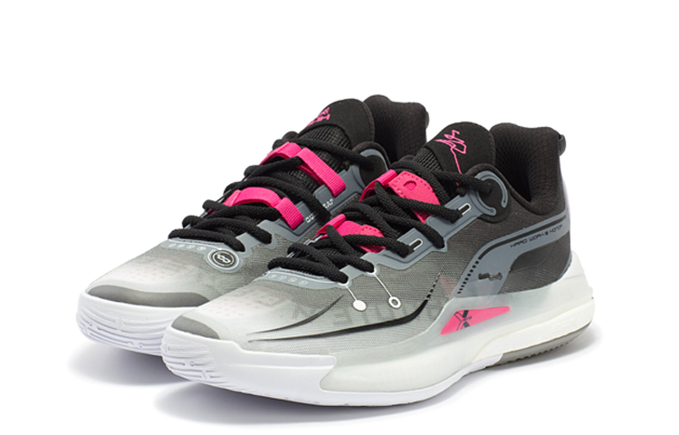 361° DVD2 X Factor Cushioning Slip Resistant Abrasion Resistant Breathable Low top Basketball Shoes Men’s Black White