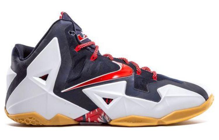 Мужские кроссовки Nike Lebron 11 Independence Day (белый / синий) — фото 2