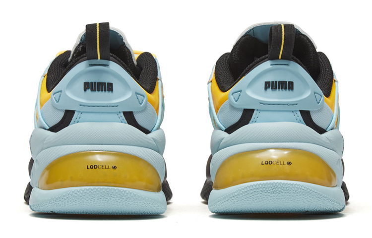 Кроссовки PUMA LQDCELL Omega Striped Kit (сине-желтые) — фото 4
