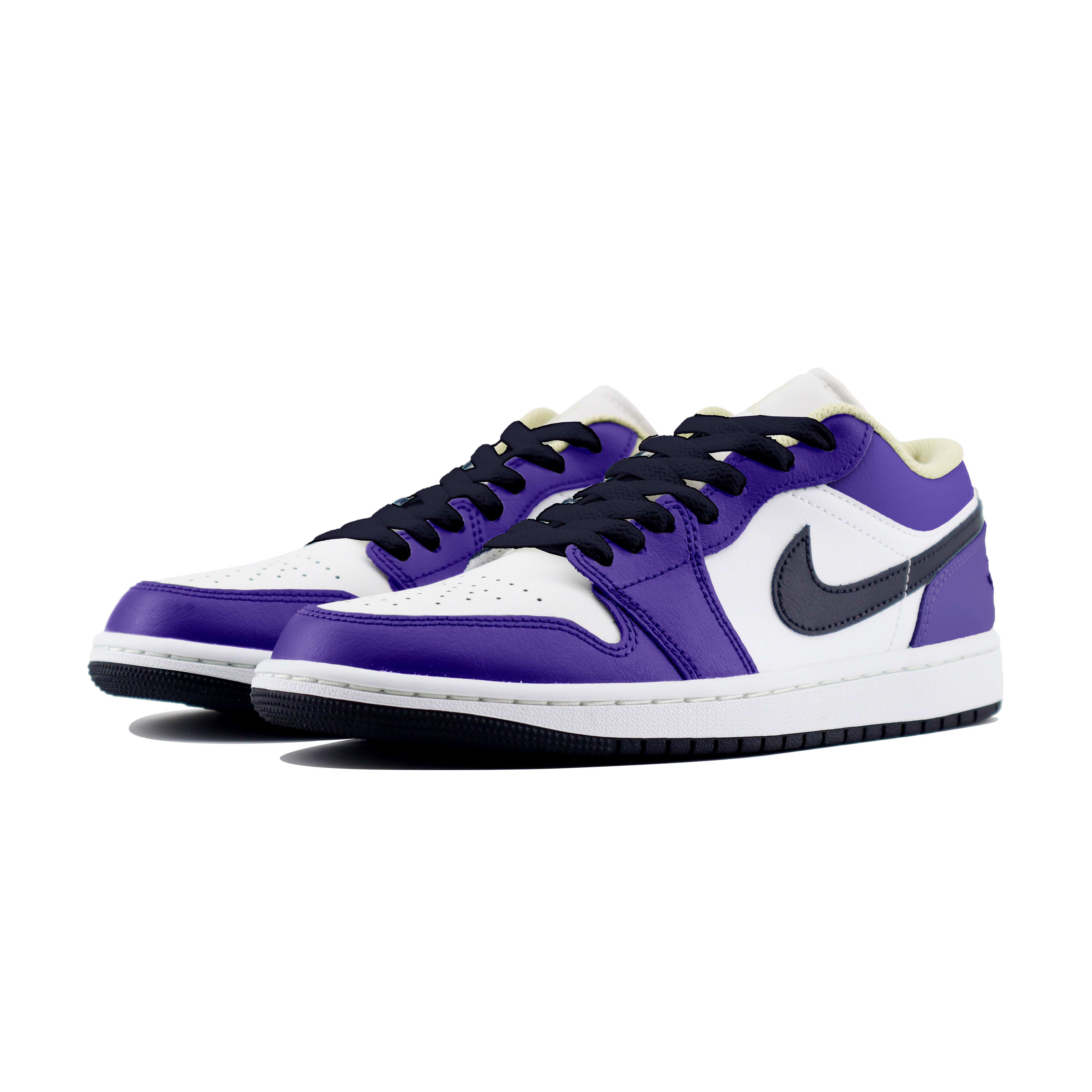 Jordan Air Jordan 1 Abrasion Resistant Abrasion Resistant Low top Vintage Basketball Shoes Unisex White Purple