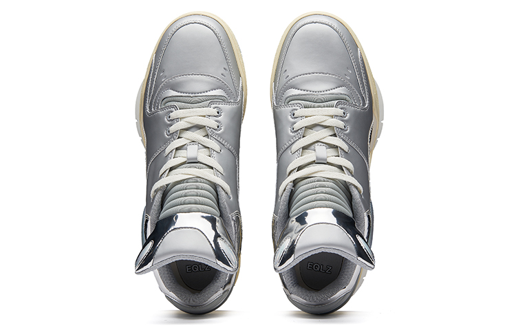 EQLZ EQUALIZER 1980 Slip Resistant Abrasion Resistant Low top Vintage Basketball Shoes Unisex Liquid Silver