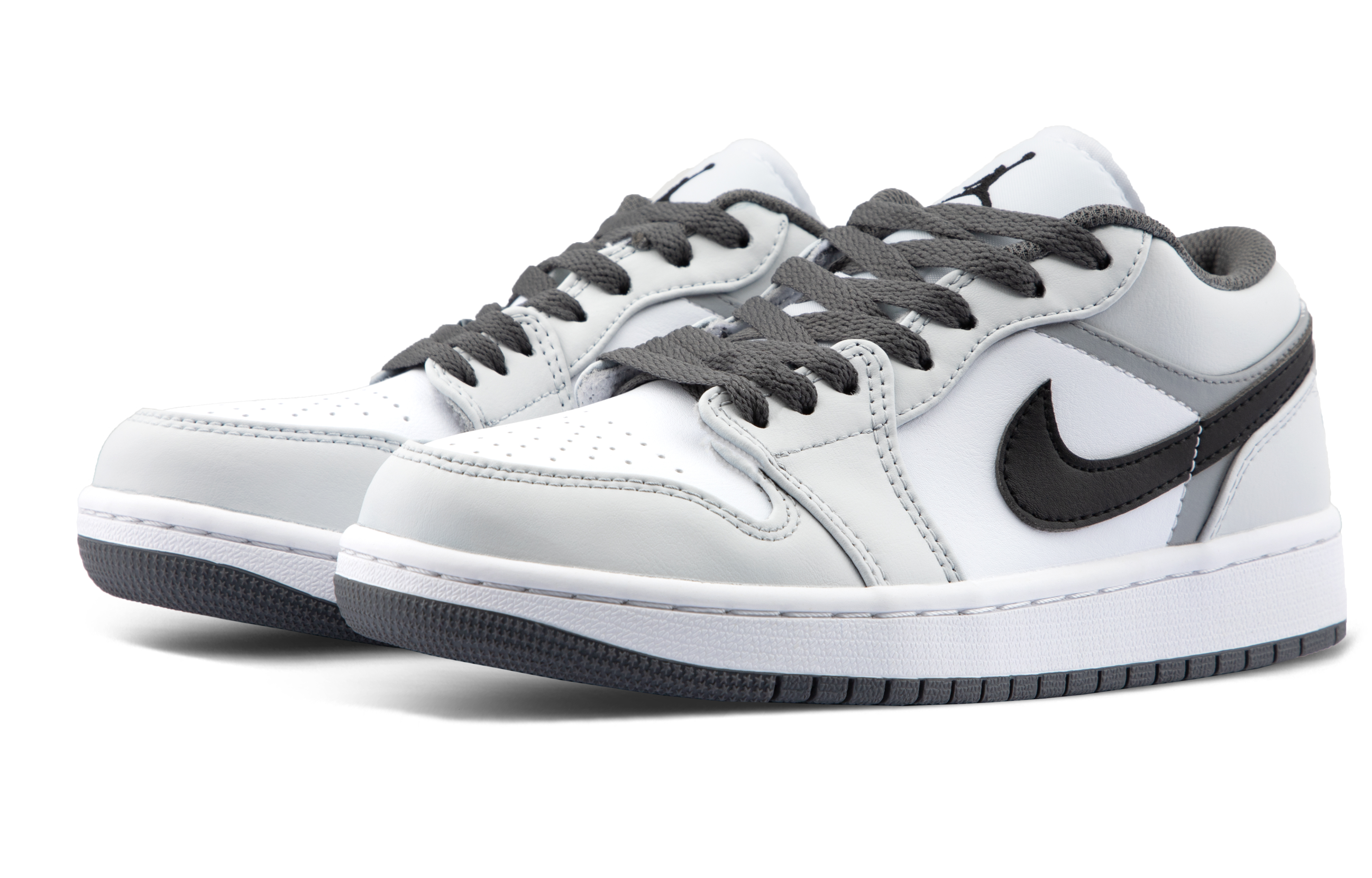 Jordan Air Jordan 1 Cushioning Low top Vintage Basketball Shoes Unisex White Gray