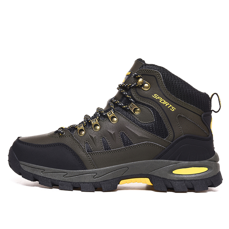 BIANSULONG Cushioning Abrasion Resistant Coverage High top Mountaineering Shoes Men’s Army Green