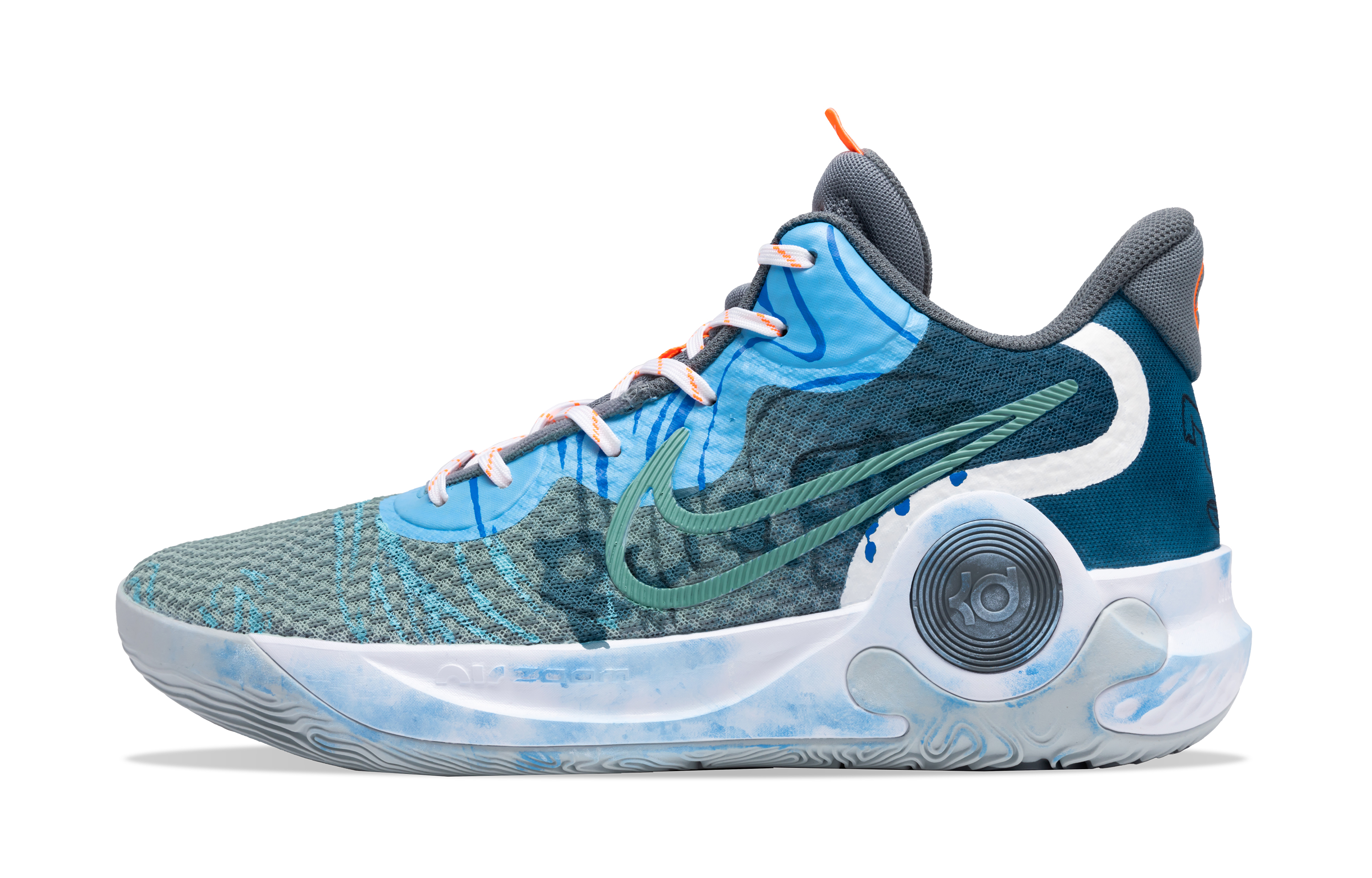 Nike KD Trey 5 IX Mesh Cushioning Grip Cushioning Grip Mid top Basketball Shoes Unisex Blue