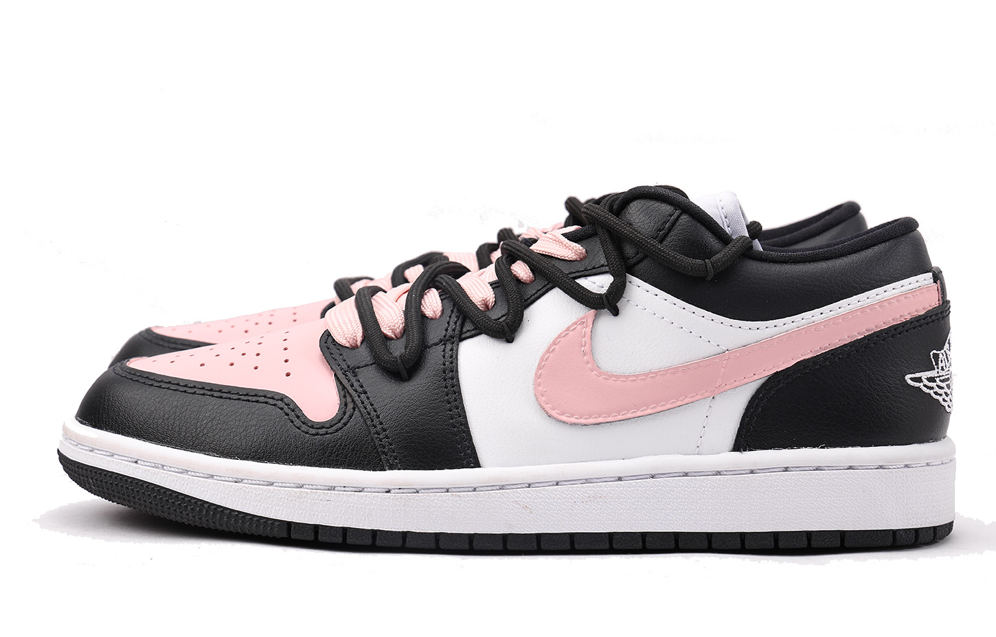 Jordan Air Jordan 1 Slip Resistant Abrasion Resistant Low top Vintage Basketball Shoes Women’s Black Pink