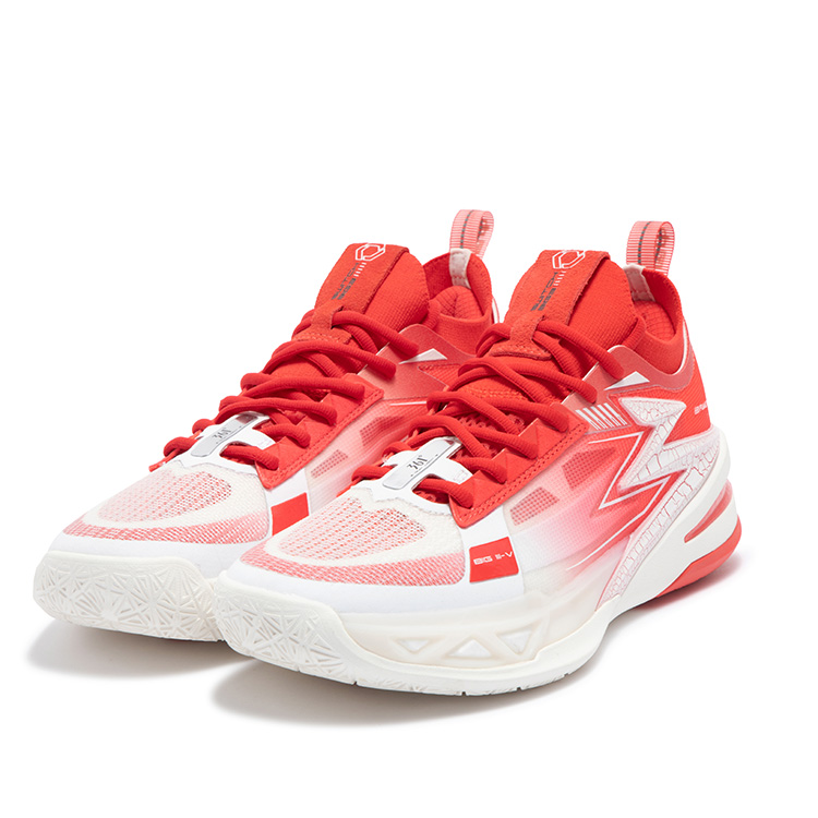 361° BIG3 5.0 Pro Basketball Shoes Men’s Low Top Rose Red/Feather White