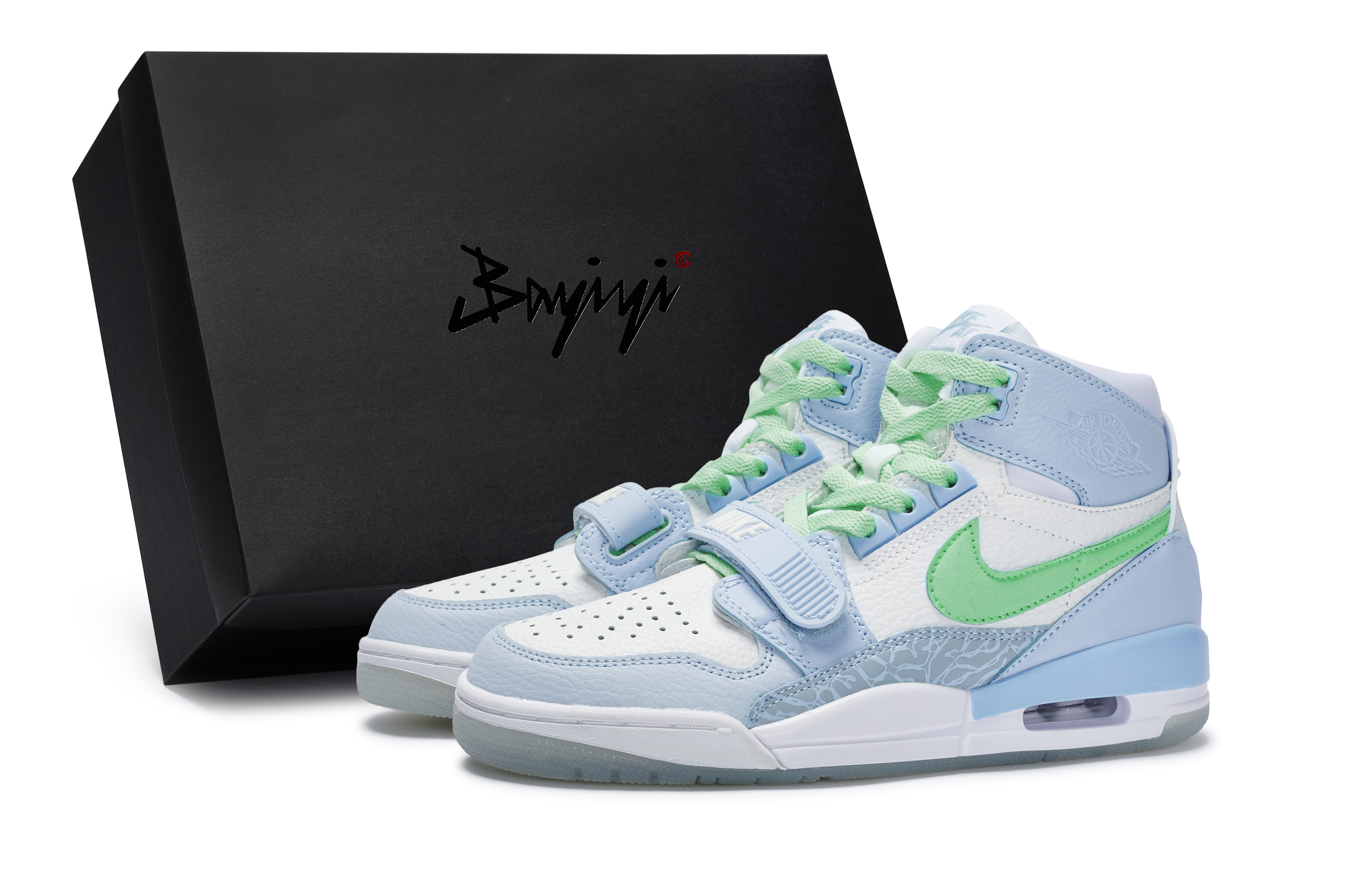 Jordan Legacy 312 811 Manufacturing, Lianhai Windy Green, Special Shoe Box Cushioning Abrasion Resistant Mid top