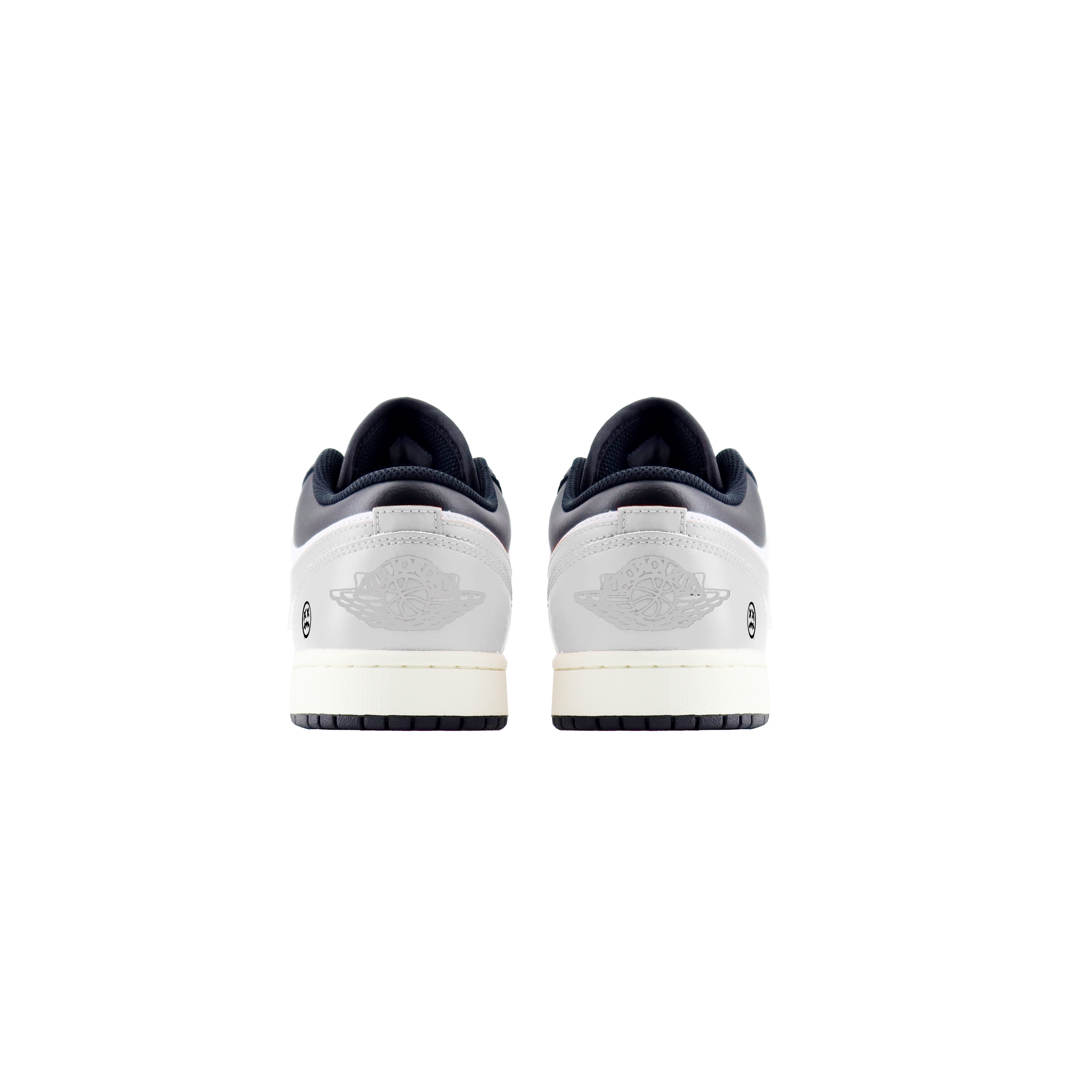Jordan Air Jordan 1 Abrasion Resistant Low top Vintage Basketball Shoes Unisex Black Silver