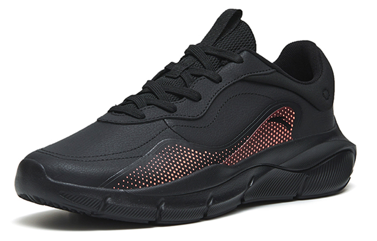 Anta Textile, Synthetic Leather Cushioning Slip Resistant Abrasion Resistant Low top Training Shoes Men’s Black Red