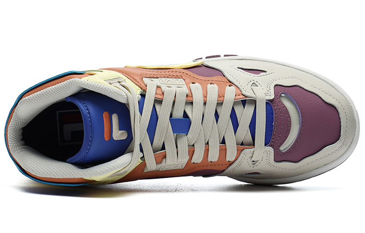 FILA FUSION Teratach Fashion Mid top Vintage Basketball Shoes Women’s Purple Yellow
