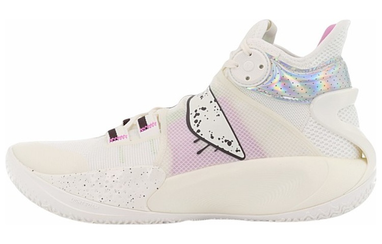 Li Ning SONIC 9 Cushioning Slip Resistant Abrasion Resistant Coverage Support Mid top Basketball Shoes Men’s White
