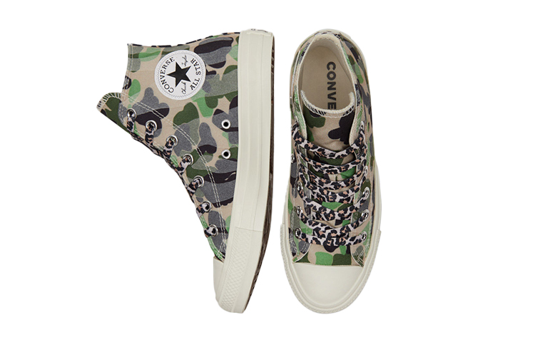 Женские кеды Converse Chuck Taylor All Star (зеленый камуфляж) — фото 5