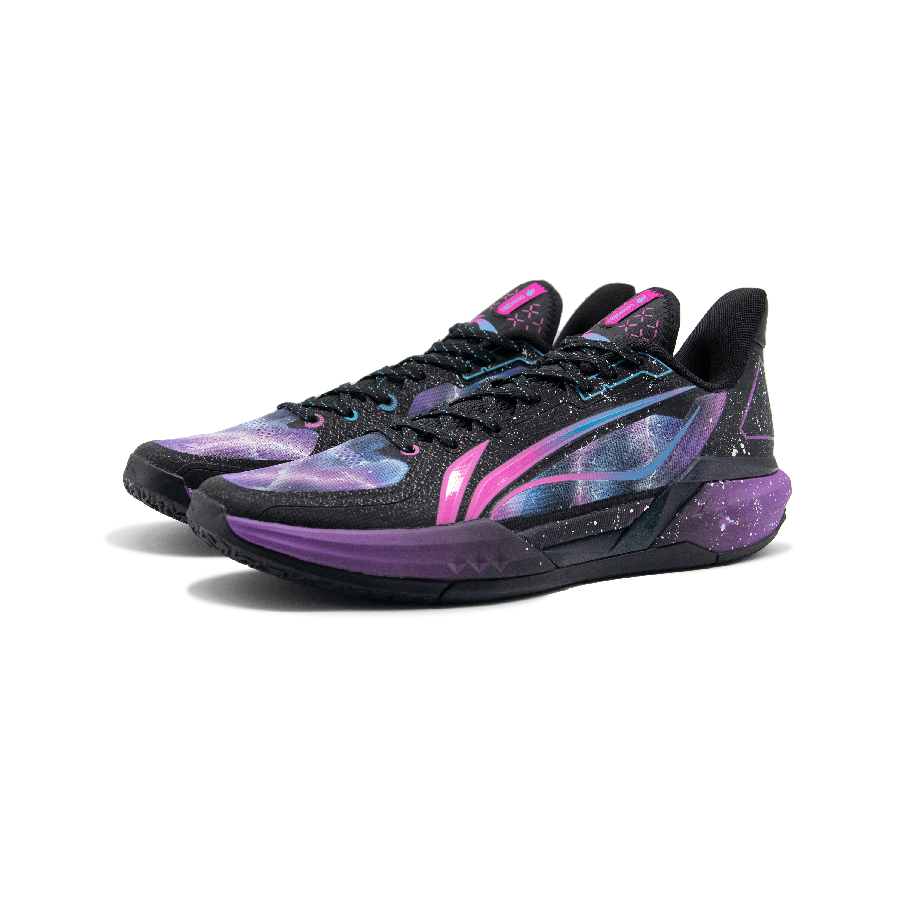 Li Ning Light Speed 3 Cushioning Slip Resistant Rebound Low top Basketball Shoes Men’s Black Purple