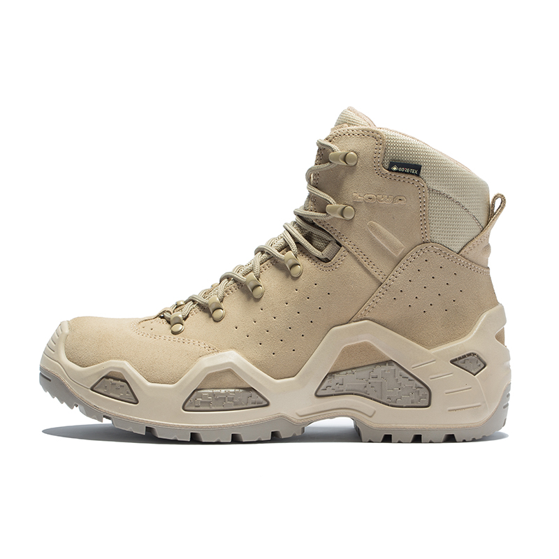 Lowa Z 6S Cow Leather, Textile Slip Resistant, Waterproof, And Breathable High top Hiking Shoes Men’s Sand