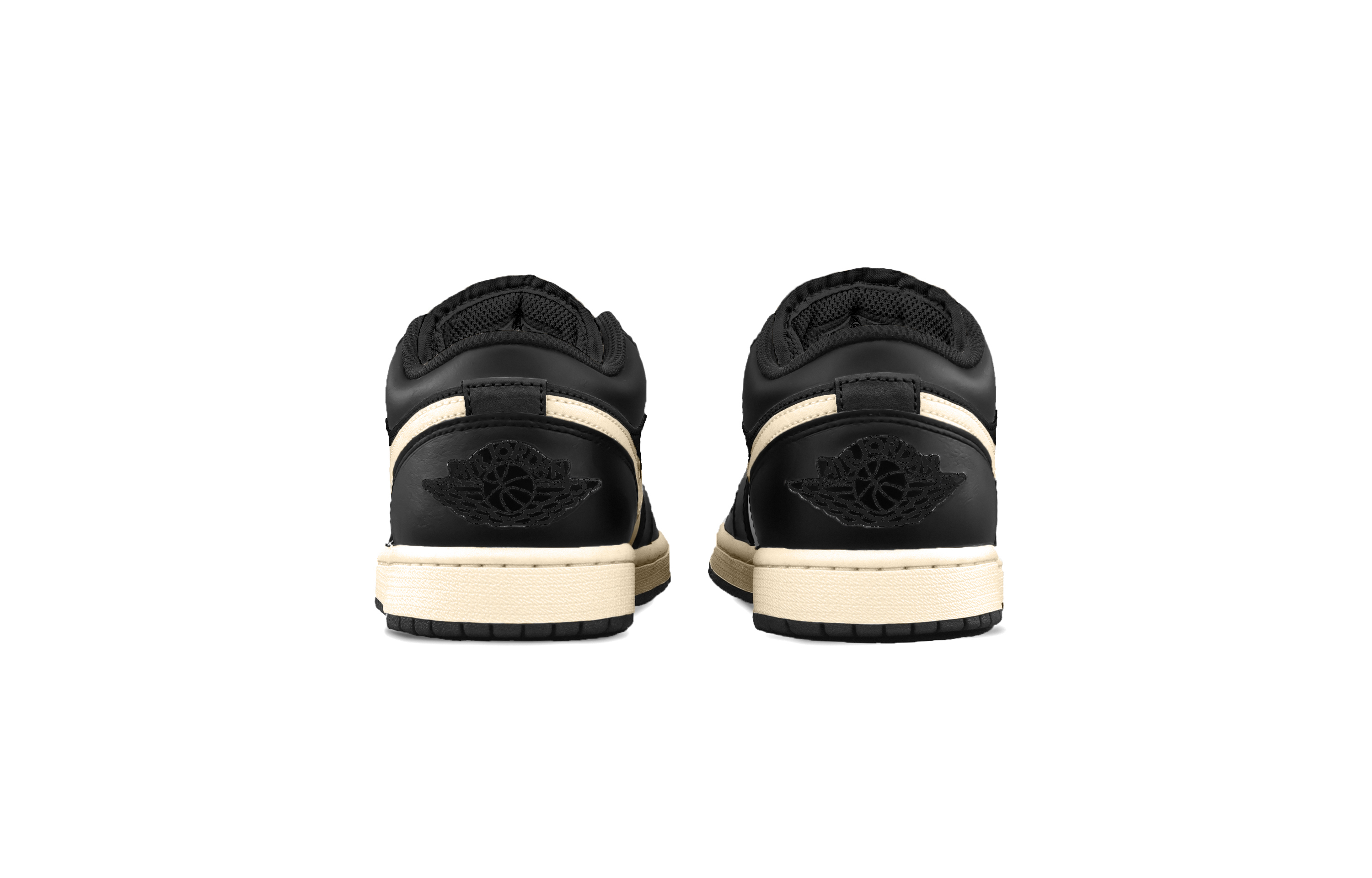 Jordan Air Jordan 1 Black Rice Toes Cushioning, Wear Resistant Low top Vintage Basketball Shoes Unisex Black