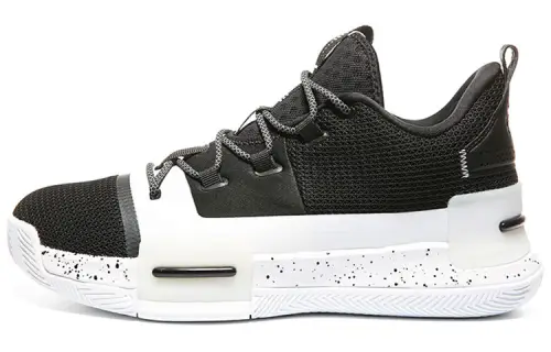 PEAK Flash Taichi Cushioning Slip Resistant Abrasion Resistant Low top Basketball Shoes Men's Black White