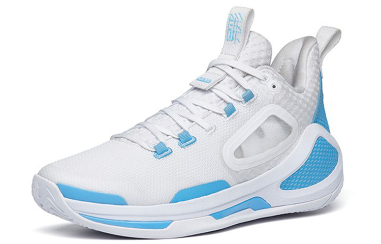 ANTA Alien 3 Basketball Shoes Men’s Mid Top Anta White/Light Purple Blue