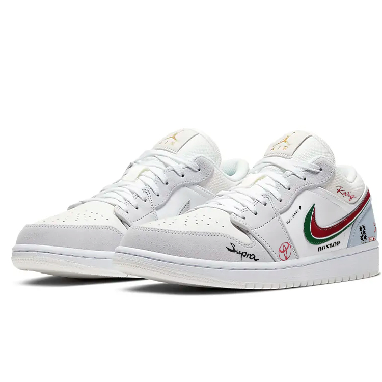 Jordan Air Jordan 1 Vintage Basketball Shoes Unisex Low Top White/Gray