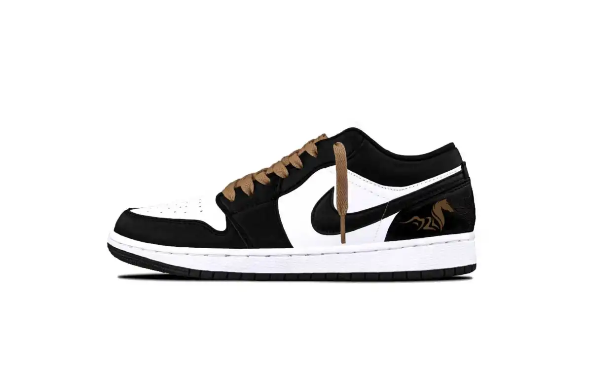 Jordan Air Jordan 1 Dragon Spirit Leather Cushioning, Wear Resistant Low top Vintage Basketball Shoes Unisex
