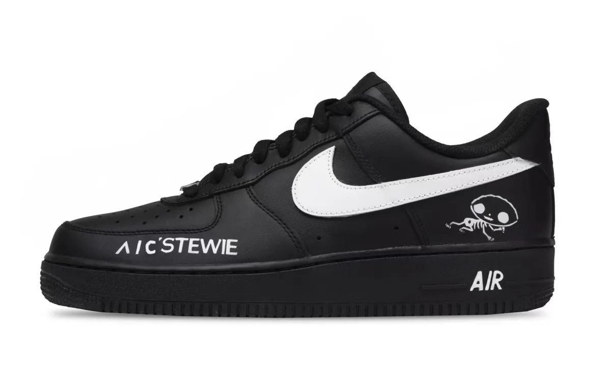 Nike Air Force 1 Trick or treaters Slip Resistant Abrasion Resistant Low top Skateboard Shoes Unisex Black