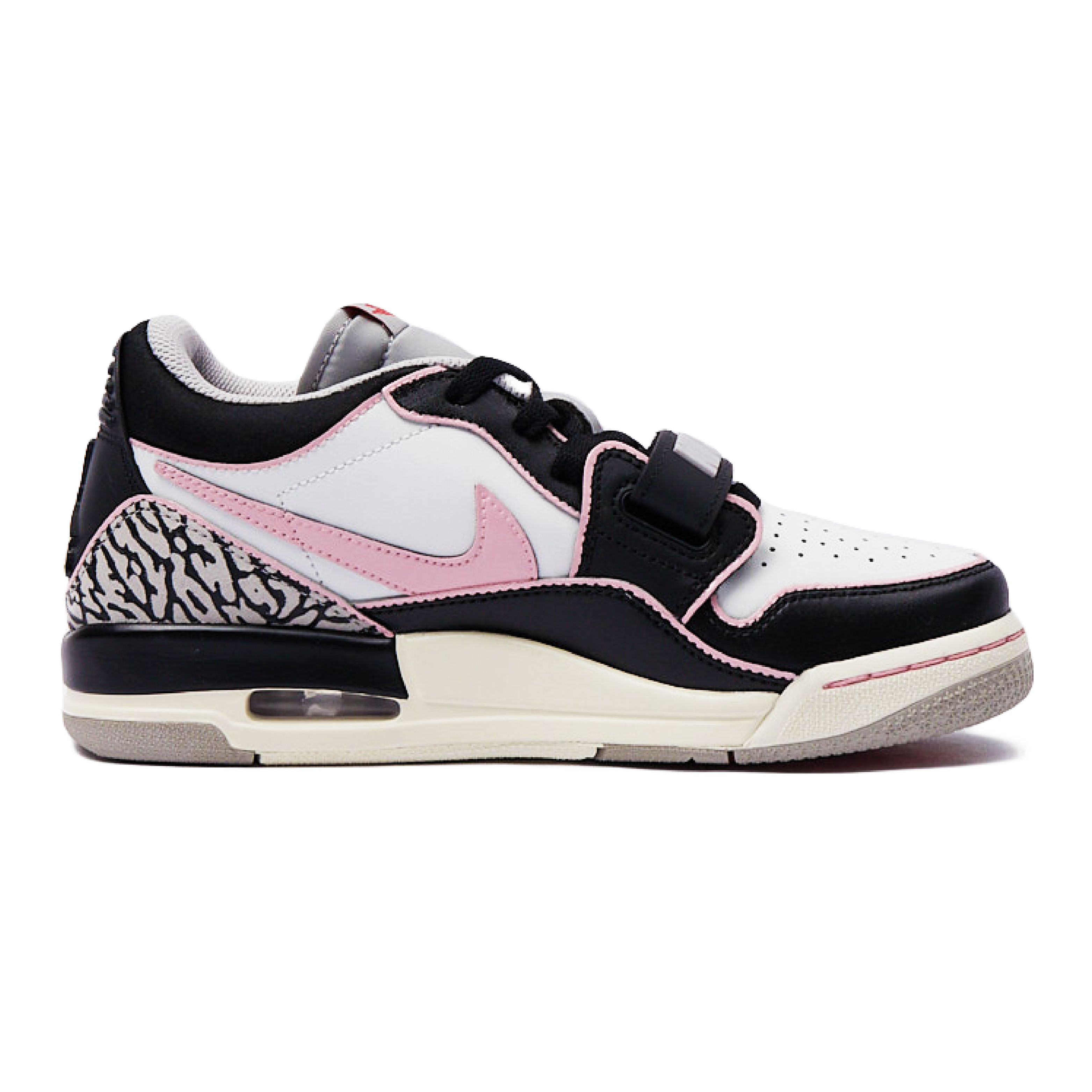 Jordan Legacy 312 Cushioning Waterproof Cushioning Waterproof Low top Vintage Basketball Shoes Women’s Black White Pink