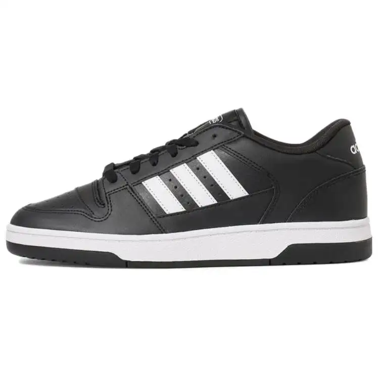 Adidas BREAK START Synthetic Leather Slip Resistant Abrasion Resistant Low top Skateboard Shoes Unisex Black
