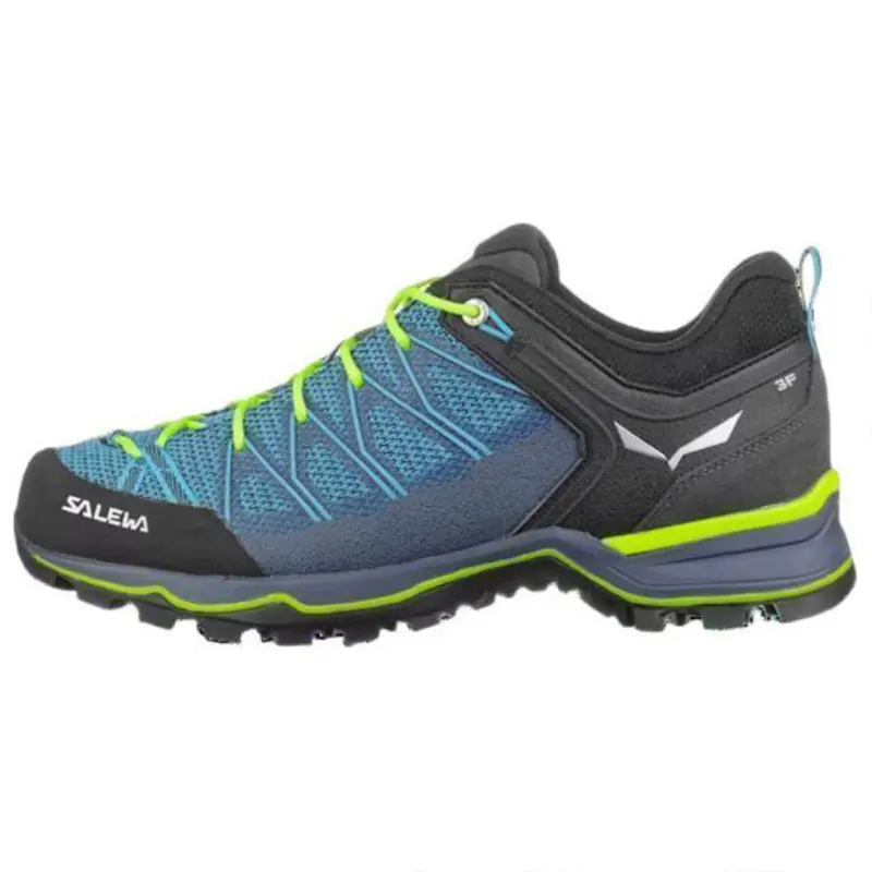 SALEWA Cushioning Slip Resistant Abrasion Resistant Waterproof Low top Hiking Shoes Men's Green Black