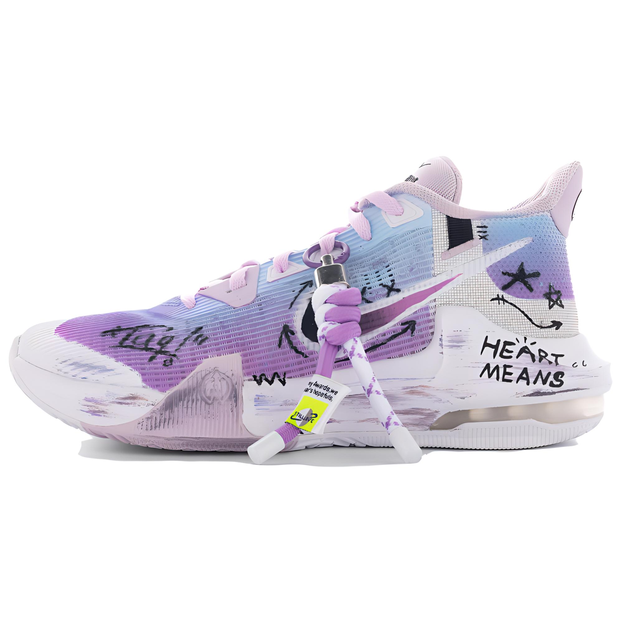 Nike Air Max Impact 3 Abrasion Resistant Slip Resistant Low top Basketball Shoes Unisex White Purple