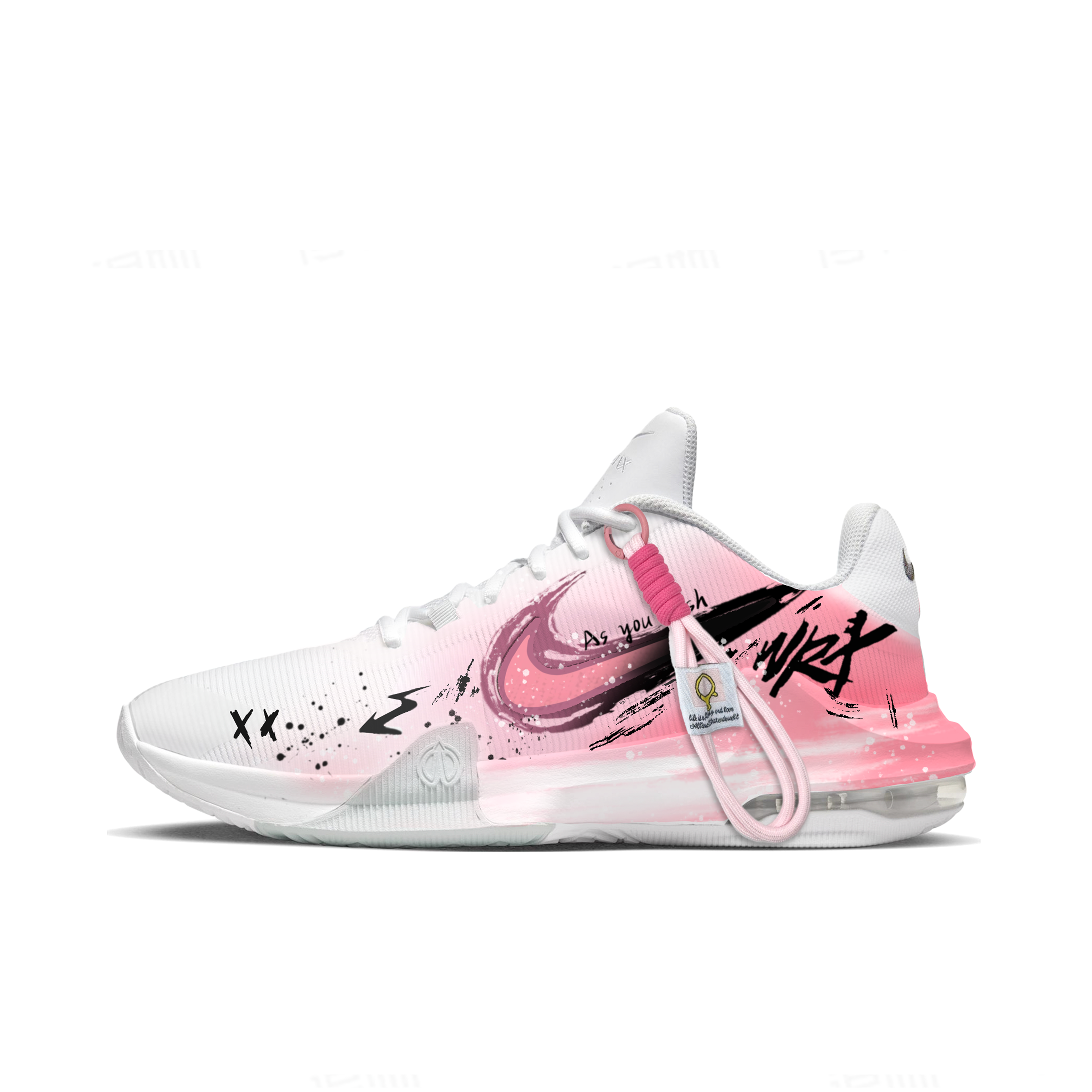 Nike Air Max Impact 4 Pink Cherry Blossom Wind Shopping Bag Fashion Trend Mesh Mid top Basketball Shoes Unisex