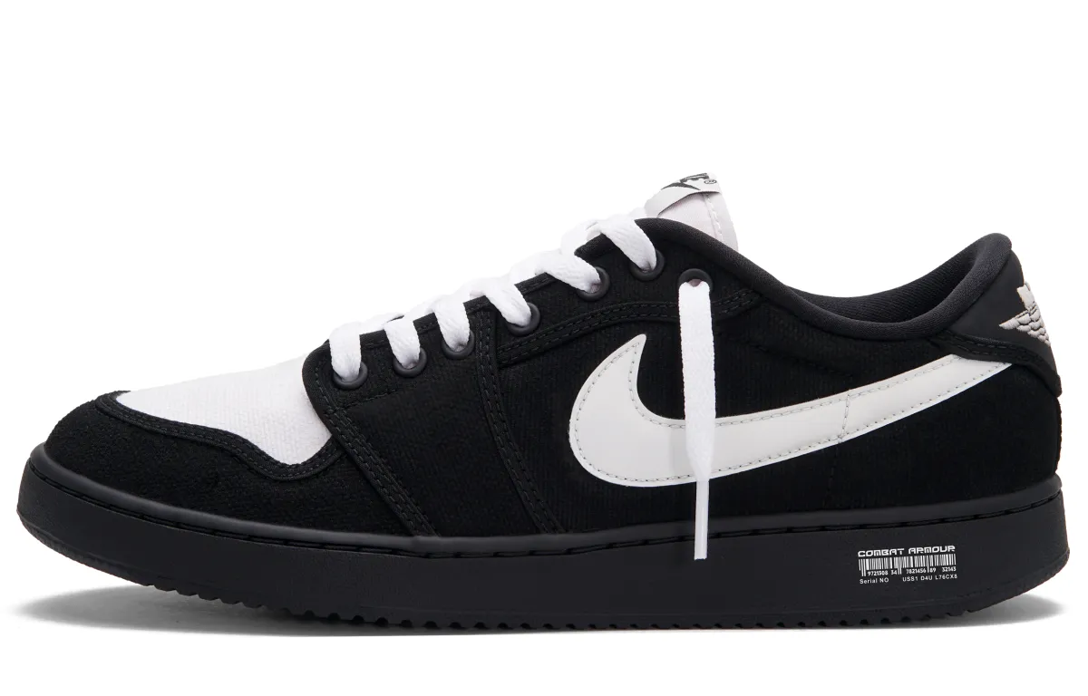 Jordan Air Jordan 1 Abrasion Resistant Low top Vintage Basketball Shoes Unisex Black White