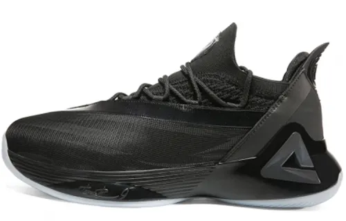 Peak Parker 7th Generation Comfortable and Versatile Practical Non-Slip Lightweight Mid-top Basketball Shoes Men's Pure Black