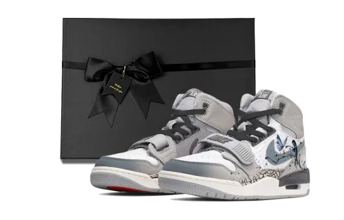 Jordan Legacy 312 Slip Resistant Abrasion Resistant High top Vintage Basketball Shoes Men's Dark Gray