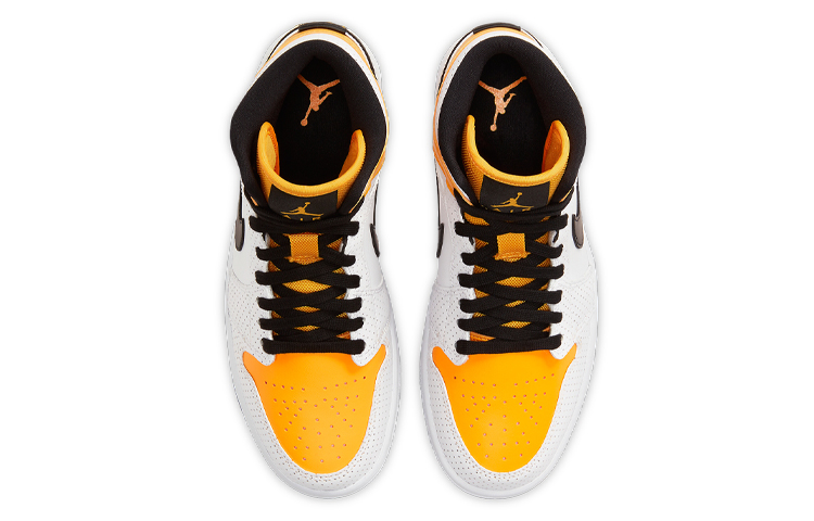 Air Jordan 1 Mid ‘Perforated White University Gold’ Women’s