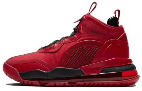 Jordan Aerospace 720 mesh synthetic leather air cushion shock-absorbing anti-slip lightweight high-top retro basketball shoes men's dark red
