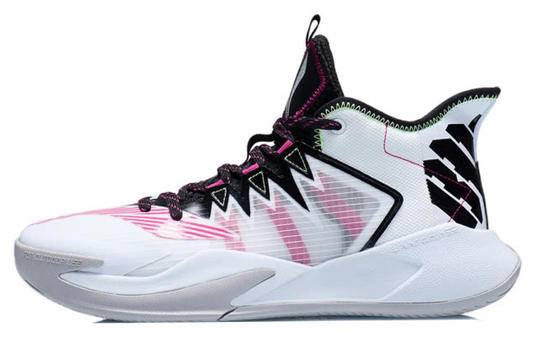 Li Ning Storm 2021 Synthetic Leather Slip Resistant Lightweight Rebound Mid top Basketball Shoes Men's