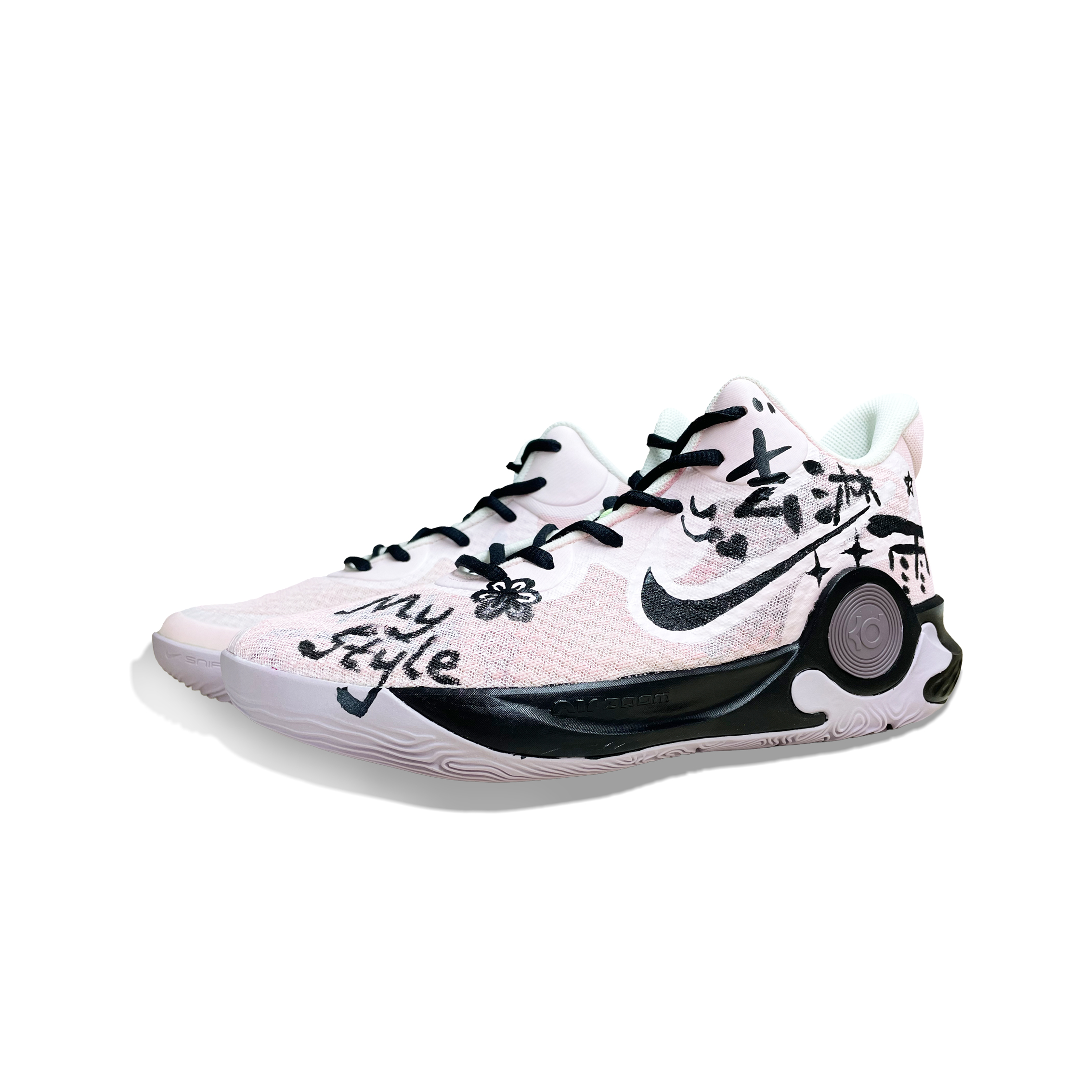 Nike KD 5 Go For A Rain Shower. Cushioning Slip Resistant Mid top Basketball Shoes Unisex Pink
