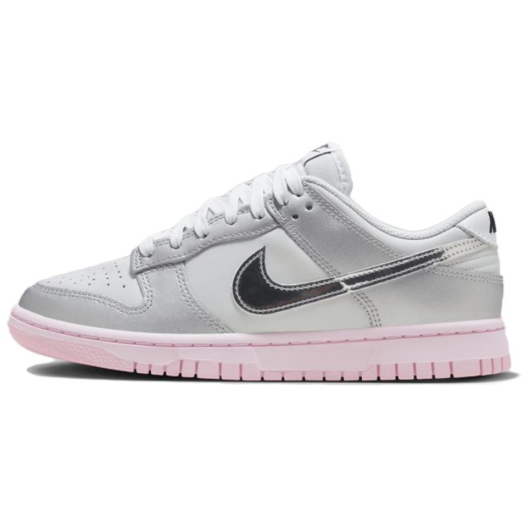 Женские кроссовки Nike Dunk Low (серебристые)