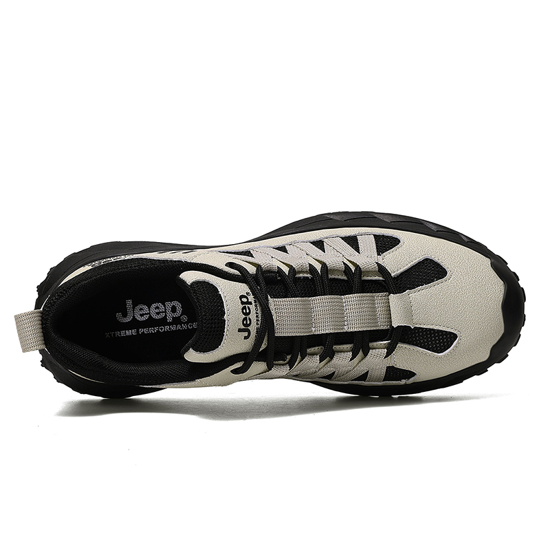 Jeep Textile, Synthetic Leather Low top Hiking Shoes Men’s Black Sand