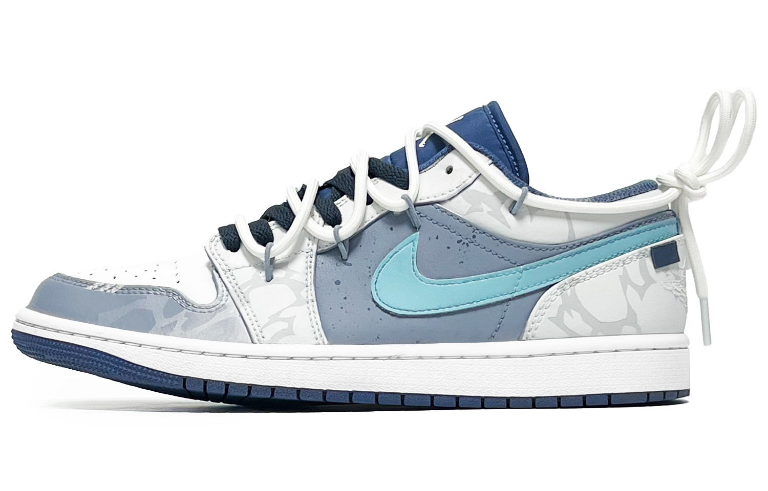 Jordan 1 Aurora Rift Abrasion Resistant Low top Vintage Basketball Shoes Men’s Light Blue