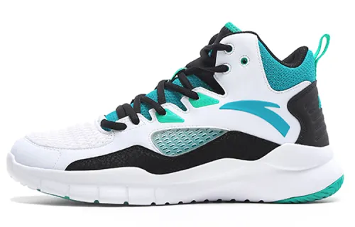Anta Star Track 4 KT Thompson Leather Fabric Shock Absorbing Anti-Slip Wear Resistant Breathable High Top Practical Basketball Shoes Men's Track White Blue