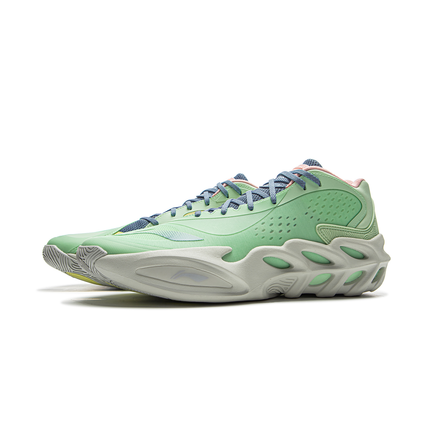 Li Ning XinSheng Cushioning Slip Resistant Abrasion Resistant Lightweight Rebound Mid top Basketball Shoes Men’s Green