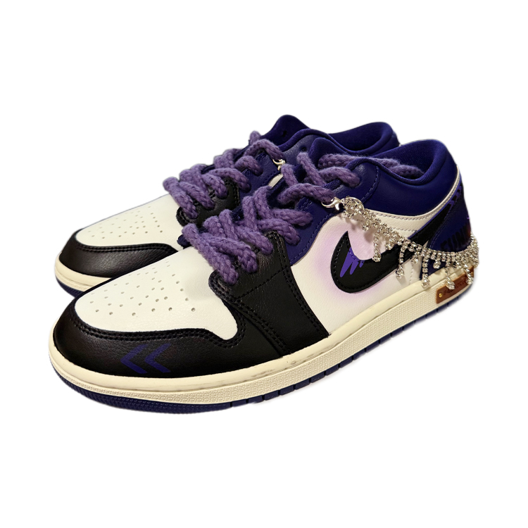 Jordan Air Jordan 1 Rose Night Low top Vintage Basketball Shoes Women’s Black Purple